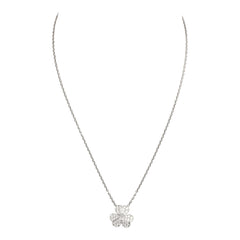Van Cleef & Arpels Small Frivole Pendant Necklace with Diamonds 18K White Gold Hardware