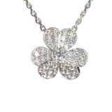 Van Cleef & Arpels Small Frivole Pendant Necklace with Diamonds 18K White Gold Hardware