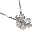 Van Cleef & Arpels Small Frivole Pendant Necklace with Diamonds 18K White Gold Hardware