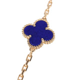 Van Cleef & Arpels Vintage Alhambra 20 Motif Necklace Lapis Lazuli Diamonds & Yellow 18K Gold Hardware