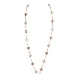 Van Cleef & Arpels Limited Edition Seoul Maison Vintage Alhambra 20 Motif Long Necklace White Mother of Pearl & 18K Rose Gold Hardware