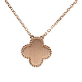 Van Cleef & Arpels 2023 Holiday Vintage Alhambra Pendant Necklace Silver Obsidian White Diamond Rose Gold - Thumbnail View 5