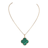 Van Cleef & Arpels Magic Alhambra Long Necklace 1 Motif Malachite 18K Yellow Gold Hardware