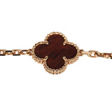 Pre-owned Van Cleef & Arpels Vintage Alhambra 5 Motif Bracelet Bois D'Amourette 18K Rose Gold Hardware