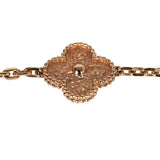 Pre-owned Van Cleef & Arpels Vintage Alhambra 5 Motif Bracelet Bois D'Amourette 18K Rose Gold Hardware