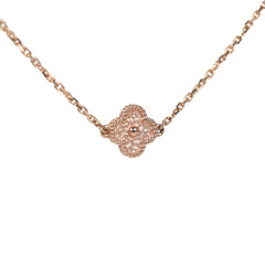 Van Cleef & Arpels Sweet Alhambra 16 Motif Long Necklace 18K Rose Gold Hardware