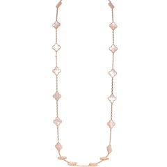 Van Cleef & Arpels Vintage Alhambra 20 Motif Long Necklace Pink Mother of Pearl and 18K Rose Gold