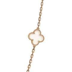 Pre-owned Van Cleef & Arpels Vintage Alhambra Clear Rock Candy Crystal 20 Motif Necklace 18K Yellow Gold