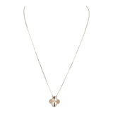 Pre-owned Van Cleef & Arpels 2024 Holiday Vintage Alhambra Pendant Necklace Rose Gold Guilloche 18K White Gold & Diamonds