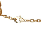 Van Cleef & Arpels "Vendome" Vintage Alhambra 20 Motif Long Necklace Blue Sevres Porcelain 18K Yellow Gold Hardware & Diamonds