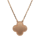 Van Cleef & Arpels 2025 Holiday Vintage Alhambra Pendant Necklace Pink Mother Of Pearl 18K Rose Gold Hardware & Diamonds