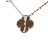 Van Cleef & Arpels Magic Alhambra Transformable 15 Motif Necklace White and Grey MOP 18K Rose Gold Guilloche