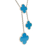 Van Cleef & Arpels Magic Alhambra 6 Motif Necklace Blue Agate 18K White Gold Hardware - Thumbnail View 4