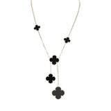 Van Cleef & Arpels Magic Alhambra 6 Motif Necklace Onyx 18K White Gold Hardware - Thumbnail View 1