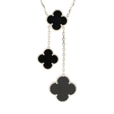 Van Cleef & Arpels Magic Alhambra 6 Motif Necklace Onyx 18K White Gold Hardware - Thumbnail View 2