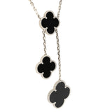 Van Cleef & Arpels Magic Alhambra 6 Motif Necklace Onyx 18K White Gold Hardware - Thumbnail View 4