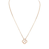 Van Cleef & Arpels 2025 Holiday Vintage Alhambra Pendant Necklace Pink Mother Of Pearl 18K Rose Gold & Diamonds - Thumbnail View 1