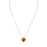 Van Cleef & Arpels Vintage Alhambra Pendant Necklace Tiger Eye 18K Yellow Gold - Thumbnail View 1