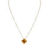 Van Cleef & Arpels Vintage Alhambra Pendant Necklace Tiger Eye 18K Yellow Gold - Thumbnail View 1
