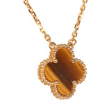 Van Cleef & Arpels Vintage Alhambra Pendant Necklace Tiger Eye 18K Yellow Gold - Thumbnail View 3