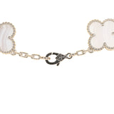Van Cleef & Arpels Vintage Alhambra 10 Motif Necklace Chalcedony 18K White Gold - Thumbnail View 4