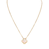 Pre-owned Van Cleef & Arpels Vintage Alhambra Pendant Necklace White Mother of Pearl 18K Yellow Gold - Thumbnail View 1