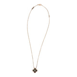 Pre-owned Van Cleef & Arpels 2014 Holiday Vintage Alhambra Pendant Necklace Grey Mother of Pearl 18K Rose Gold and Diamond - Thumbnail View 6
