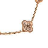 Van Cleef & Arpels Vintage Alhambra 10 Motif Necklace 18K Hammered Rose Gold - Thumbnail View 3