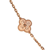Van Cleef & Arpels Vintage Alhambra 10 Motif Necklace 18K Hammered Rose Gold - Thumbnail View 4