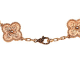 Van Cleef & Arpels Vintage Alhambra 10 Motif Necklace 18K Hammered Rose Gold - Thumbnail View 5