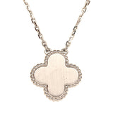 Pre-owned Van Cleef & Arpels 2022 Holiday Vintage Alhambra Pendant Necklace Light Green Celadon Sevres Porcelain & Diamonds White Gold - Thumbnail View 4
