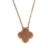 Van Cleef & Arpels 2025 Holiday Vintage Alhambra Pendant Necklace Pink Mother Of Pearl 18K Rose Gold & Diamonds - Thumbnail View 4