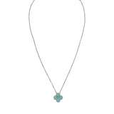 Van Cleef & Arpels 2022 Holiday Vintage Alhambra Pendant Necklace Light Green Celadon Sevres Porcelain & Diamonds White Gold - Thumbnail View 1