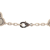 Pre-owned Van Cleef & Arpels Vintage Alhambra 20 Motif Long Necklace Onyx 18K White Gold - Thumbnail View 3