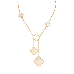 Van Cleef & Arpels Magic Alhambra 6 Motif Necklace Mother of Pearl 18K Yellow Gold