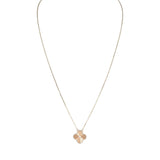 Van Cleef & Arpels 2024 Holiday Vintage Alhambra Pendant Necklace Rose Gold Guilloche 18K White Gold & Diamonds - Thumbnail View 1