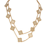 Pre-owned Van Cleef & Arpels Vintage Alhambra Clear Rock Candy Crystal 20 Motif Long Necklace 18K Yellow Gold - Thumbnail View 1
