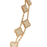 Pre-owned Van Cleef & Arpels Vintage Alhambra Clear Rock Candy Crystal 20 Motif Long Necklace 18K Yellow Gold - Thumbnail View 5