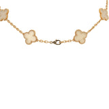 Pre-owned Van Cleef & Arpels Vintage Alhambra Clear Rock Candy Crystal 20 Motif Long Necklace 18K Yellow Gold - Thumbnail View 4