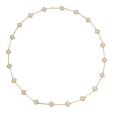 Pre-owned Van Cleef & Arpels Vintage Alhambra Clear Rock Candy Crystal 20 Motif Long Necklace 18K Yellow Gold - Thumbnail View 2
