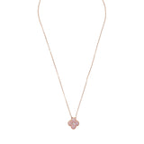 Van Cleef & Arpels 2025 Holiday Vintage Alhambra Pendant Necklace Pink Mother Of Pearl 18K Rose Gold & Diamonds - Thumbnail View 1