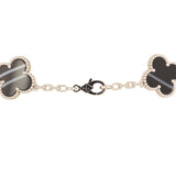 Van Cleef & Arpels Vintage Alhambra 20 Motif Long Necklace Veined Onyx 18K White Gold - Thumbnail View 4