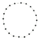 Van Cleef & Arpels Vintage Alhambra 20 Motif Long Necklace Veined Onyx 18K White Gold - Thumbnail View 5