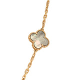 Van Cleef & Arpels Vintage Alhambra 10 Motif Necklace Grey Mother of Pearl 18K Yellow Gold - Thumbnail View 2