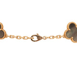 Van Cleef & Arpels Vintage Alhambra 10 Motif Necklace Grey Mother of Pearl 18K Yellow Gold - Thumbnail View 4