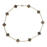 Van Cleef & Arpels Vintage Alhambra 10 Motif Necklace Grey Mother of Pearl 18K Yellow Gold - Thumbnail View 5