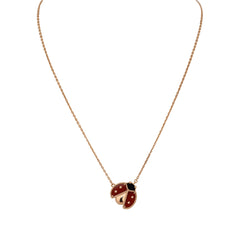 Van Cleef & Arpels Lucky Spring Ladybug Pendant Necklace Carnelian, Onyx 18K Rose Gold