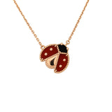 Van Cleef & Arpels Lucky Spring Ladybug Pendant Necklace Carnelian, Onyx 18K Rose Gold - Thumbnail View 2