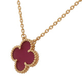 Van Cleef & Arpels Vintage Alhambra Pendant Necklace Pink Enamel 18K Yellow Gold - Thumbnail View 4