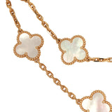 Van Cleef & Arpels Vintage Alhambra 20 Motif Long Necklace White Mother of Pearl, 18K Yellow Gold - Thumbnail View 3